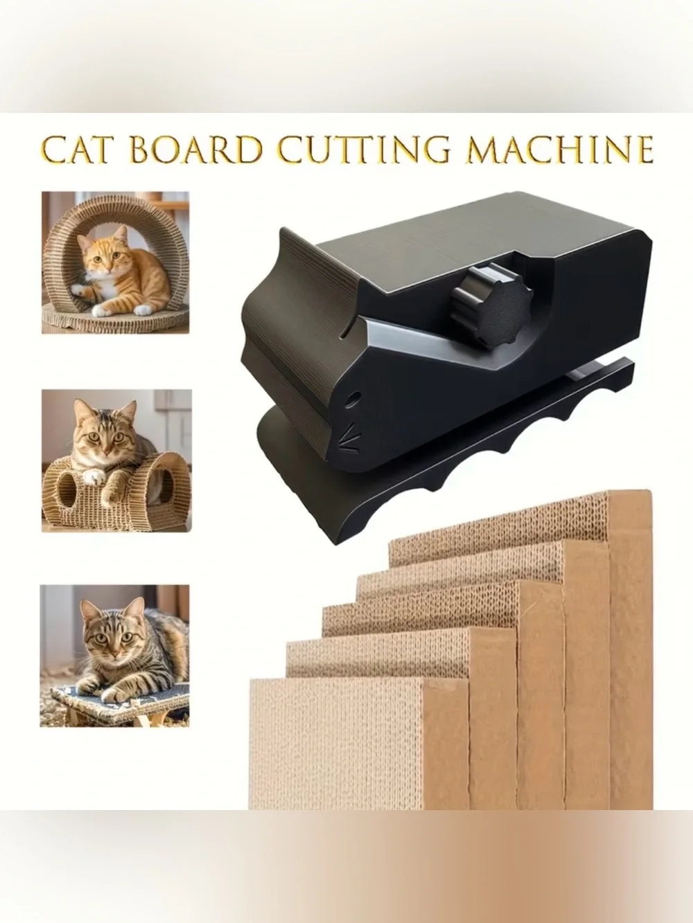 Cat Scratching Cardboard Cutter Ergonomic 3D Print Adjustable Cutting DIY Green